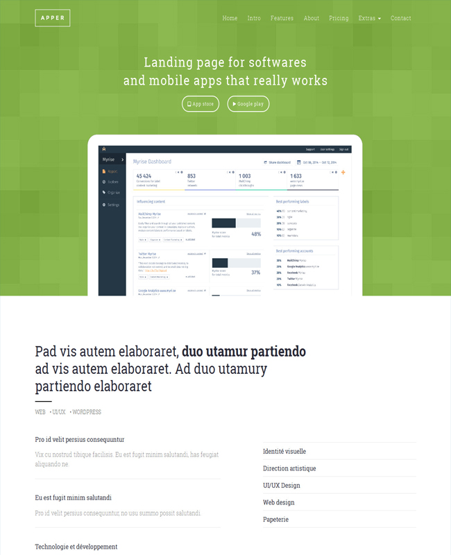 Apper - Clean and Elegant Landing Page Website