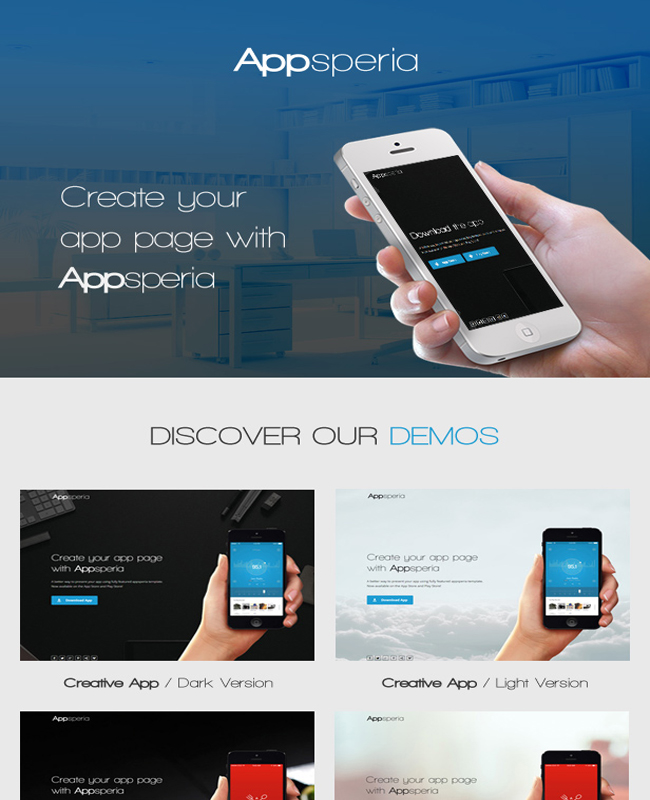 Appsperia - Responsive Mobile App Landing Page Template