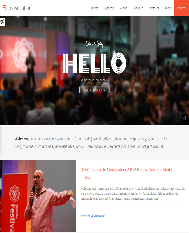 Convocation - Event and Conference Landing Page