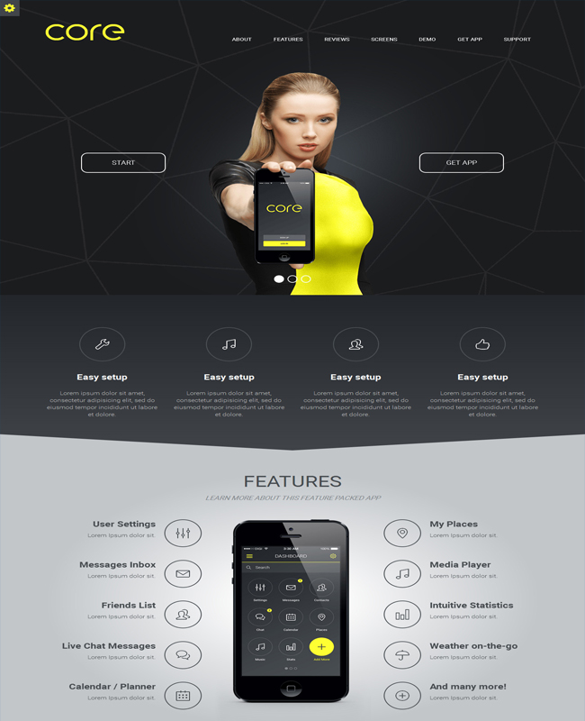 Core - Mobile App Landing HTML Responsive Template