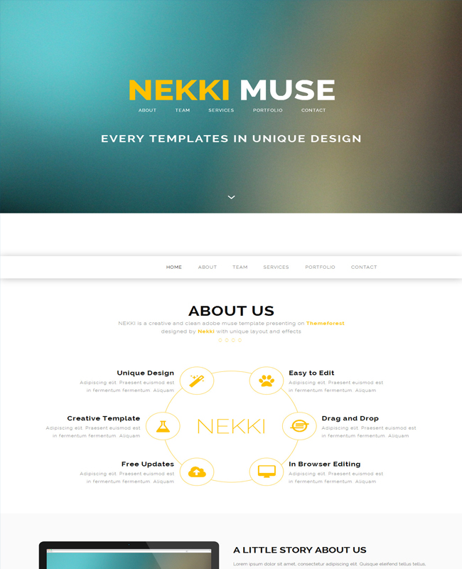 Nekki - Responsive One page landing Creative HTML Template