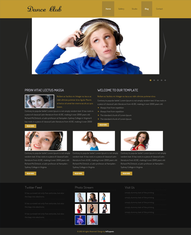 Dance Club - Responsive Free Website Template for Dance Lover