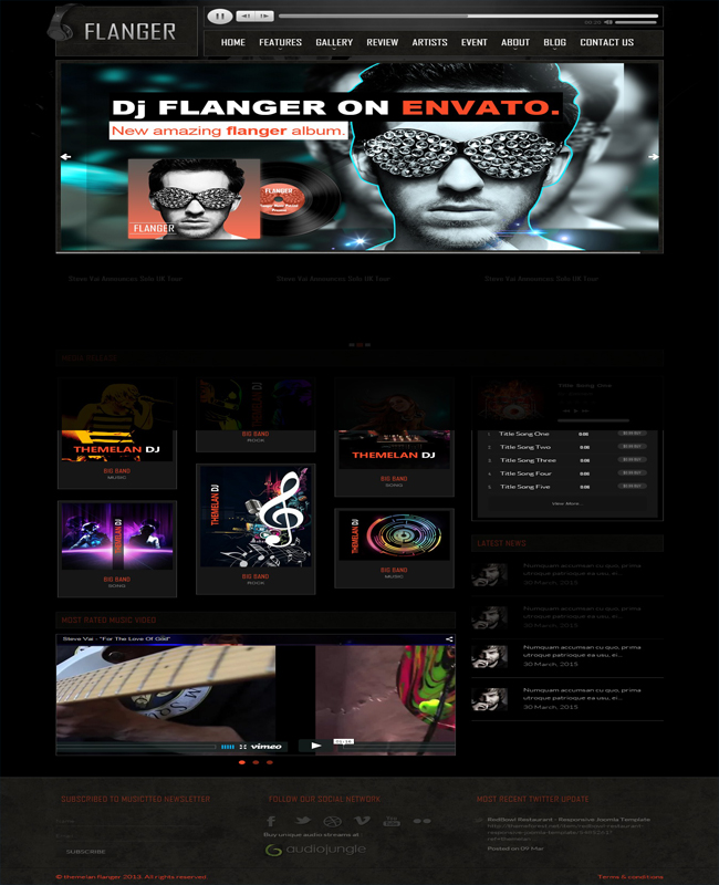FLANGER - Responsive HTML5 Entertainment Music & Band Template