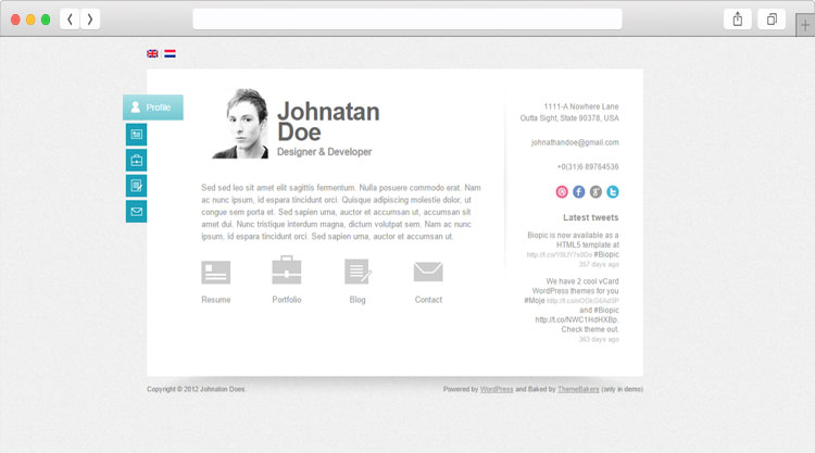 Biopic - Responsive vCard Theme