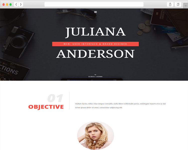 CVX - One Page Resume and Portfolio WordPress Theme