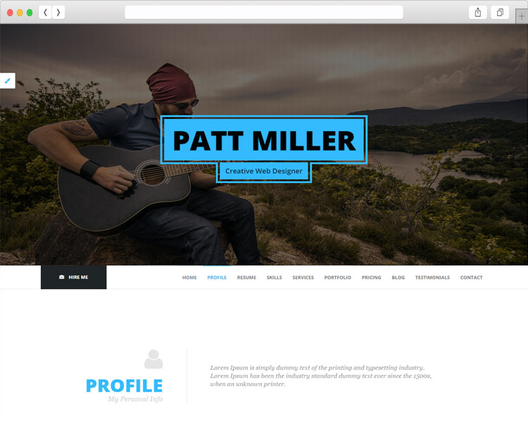 Genio - Single Page Resume and Personal Portfolio Theme