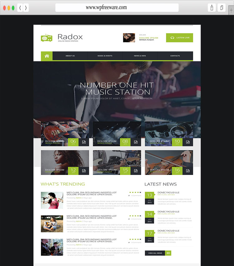 Radox - Online Radio Station Site Template