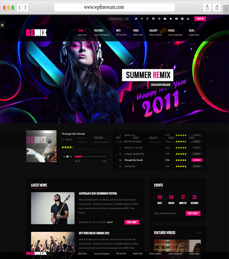 Remix - Creative Music and Band HTML5 Template