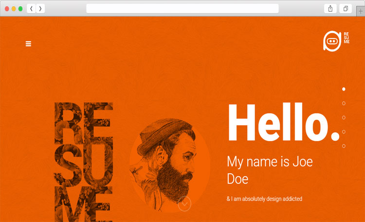 Resume - Beautiful and Creative One-Page CV WP Theme