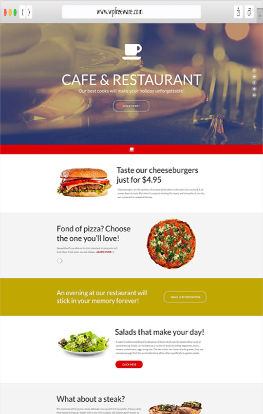 Cafe and Restaurant - Fresh Food Landing Template