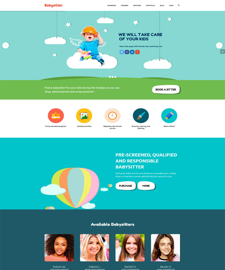 Kids Care - Babysitter Multipurpose WordPress Theme