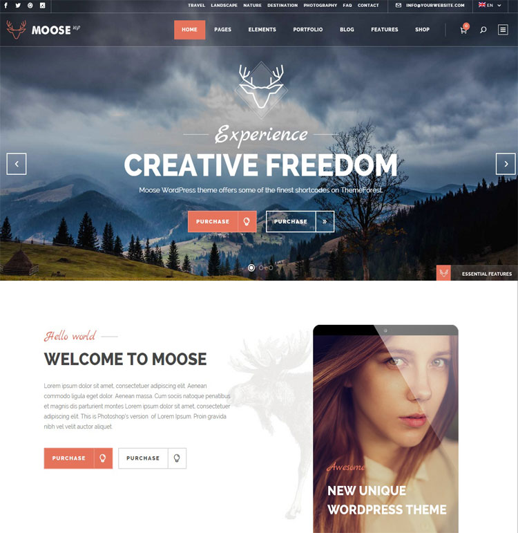 MOOSE - PARALLAX SCROLLING MULTI-PURPOSE THEME