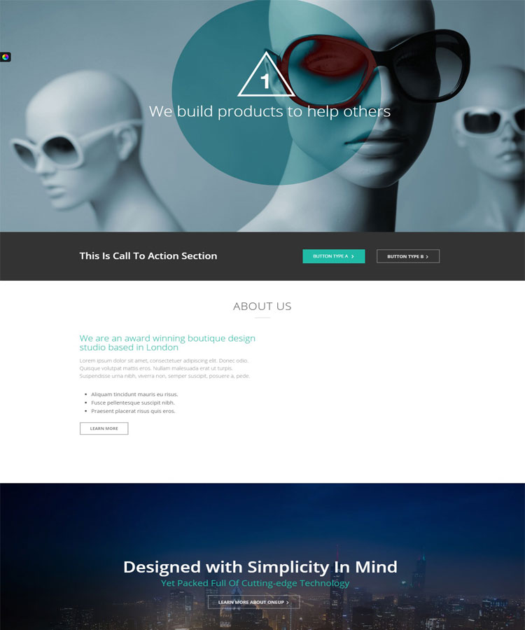 OneUp - Parallax WordPress Theme for onepage websites