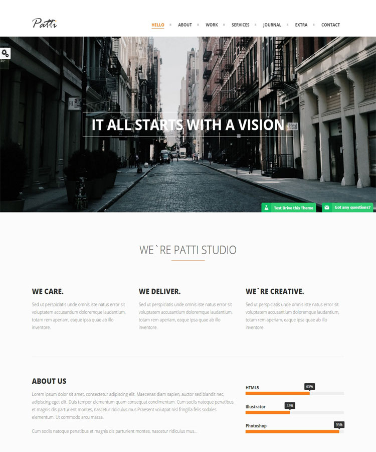 Patti - Modern & Elegant Design Single page Theme