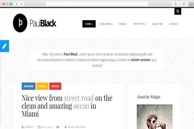 PaulBlack - Minimal and Clean Blog WordPress Theme
