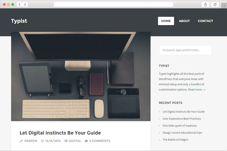 Typist - WordPress Blog Theme for Serious Writers