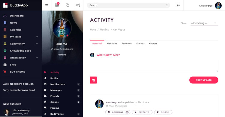 BuddyApp – App Like Theme for Community Websites