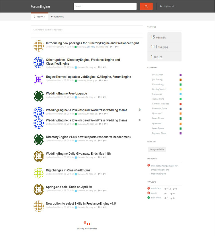 ForumEngine - WP theme for Social Interaction