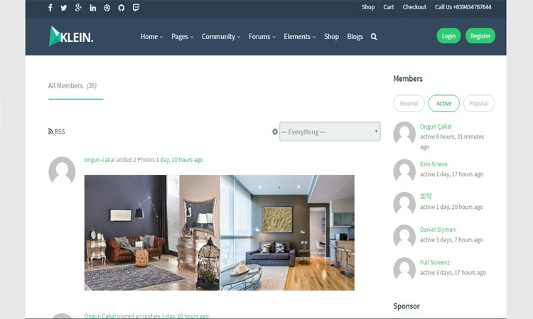 Klein - Theme for Social Community