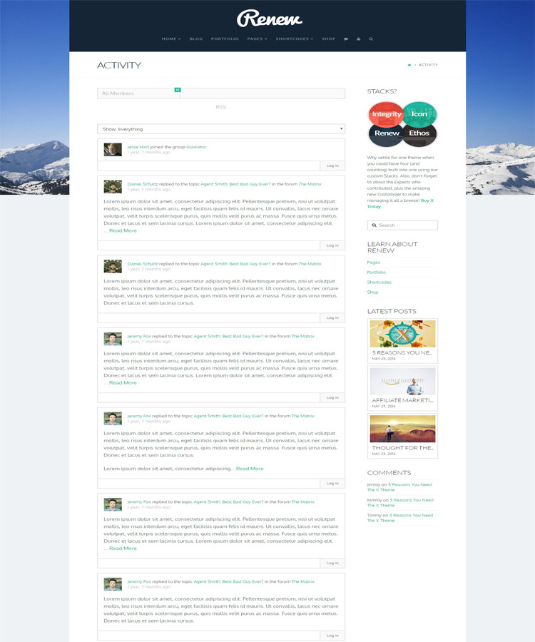 X - Multi Purpose Theme buddypress Integrated