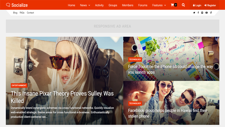 Socialize - WordPress Community Theme