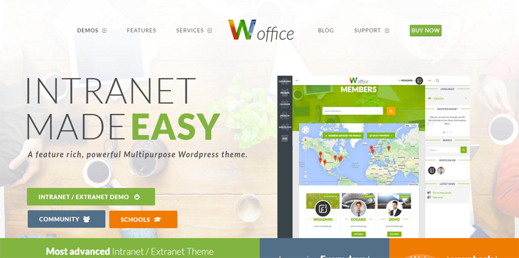 Woffice – Material Design buddypress Themes