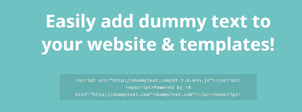 dummy text provider for web templates