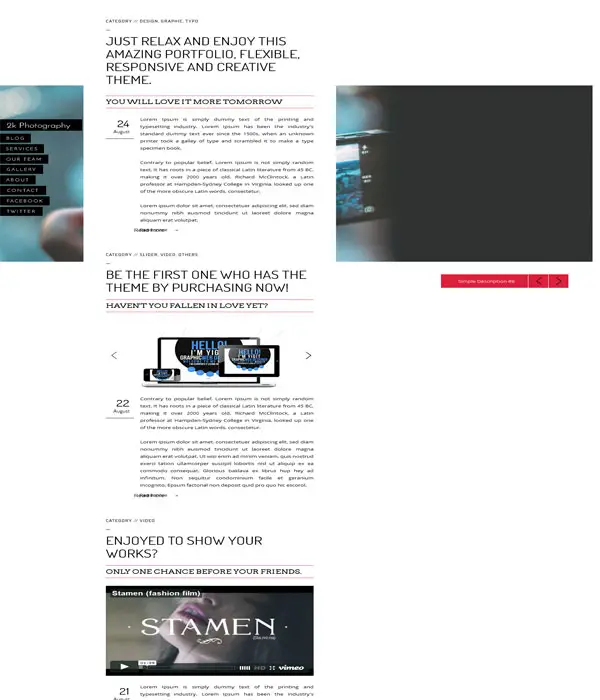 2k - Photography Portfolio One-Page web Template