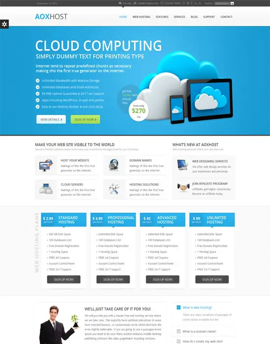 AOX HOST - Responsive Hosting HTML5 Theme
