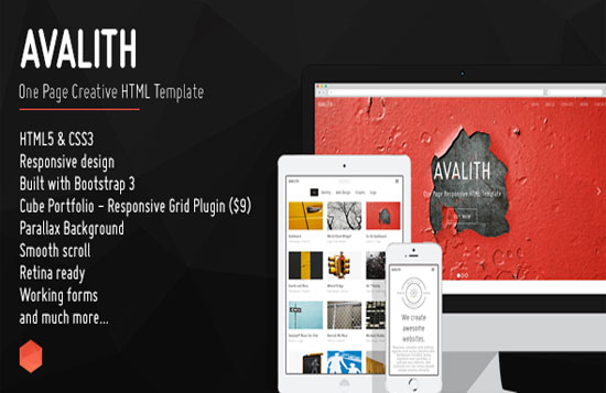 Avalith - One Page Creative HTML Website Template