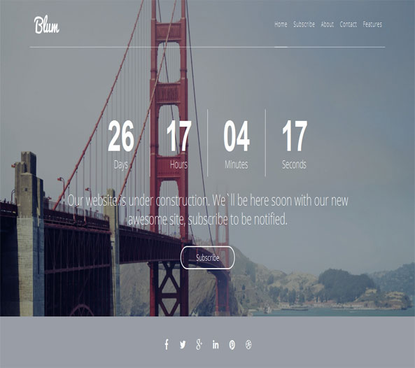 Blum - Responsive Coming Soon HTML Template