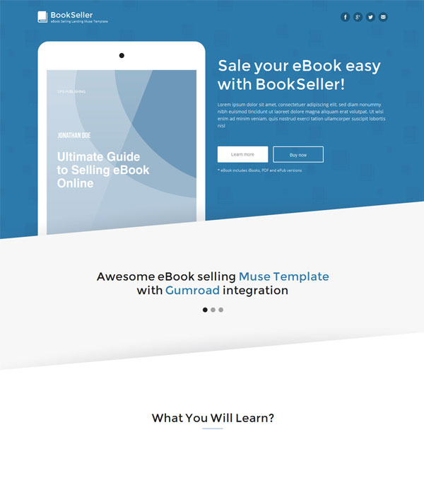 BookSeller - Responsive eBook Selling Landing one page Template