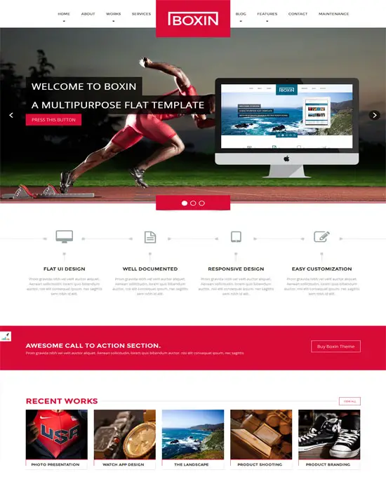 Boxin - Flat Creative HTML Website Template