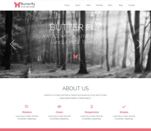 Butterfly-Free Corporate portfolio Flat Responsive web template