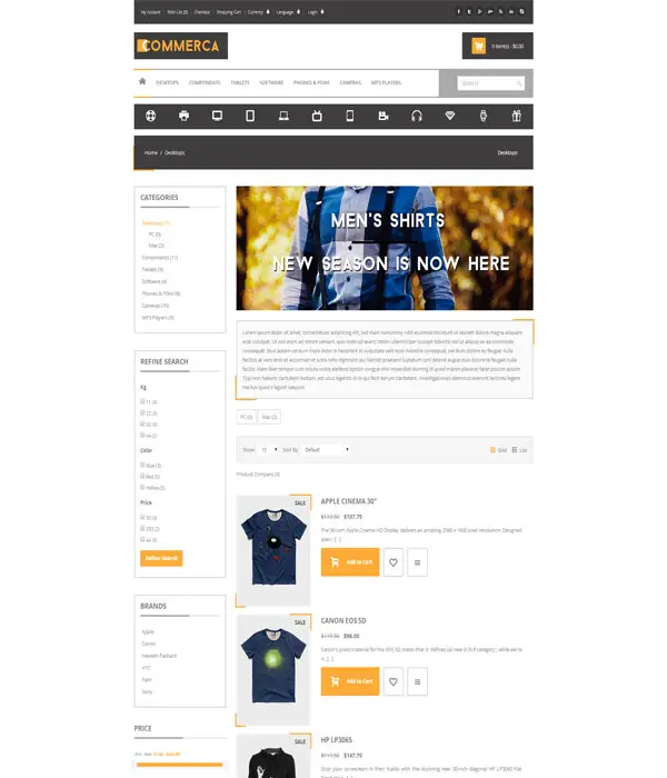Commercashop-Responsive E-commerce bootstrap html5 Template