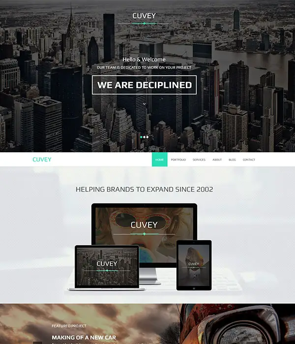 Cuvey-Parallax effect Multi-Purpose HTML5 Landing Page