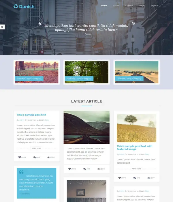 Danish -Portfolio & Blog Bootstrap Template