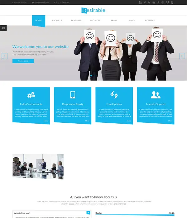 Desirable - Bootstrap Responsive HTML5 Business Template