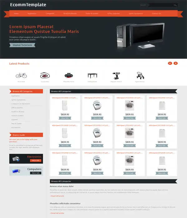 Ecomm-Electronics Free E-commerce html web template 