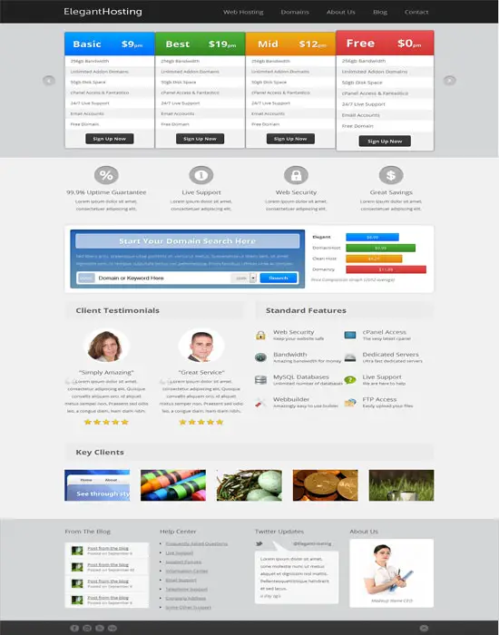 Elegant Hosting - HTML Hosting Template