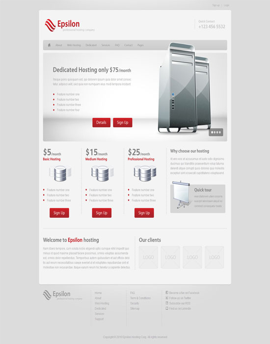 Epsilon - Hosting and Business HTML5 Template