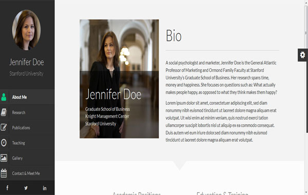 Faculty - Responsive Academic Personal Profile Template
