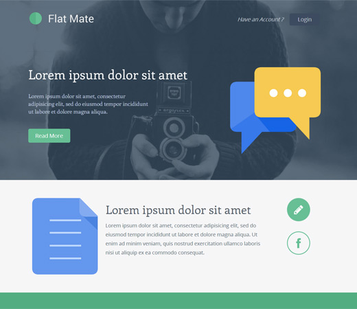 Flatmate - Single page Flat Bootstrap html template