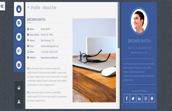 FlexyVcard - Responsive Vcard Website Template