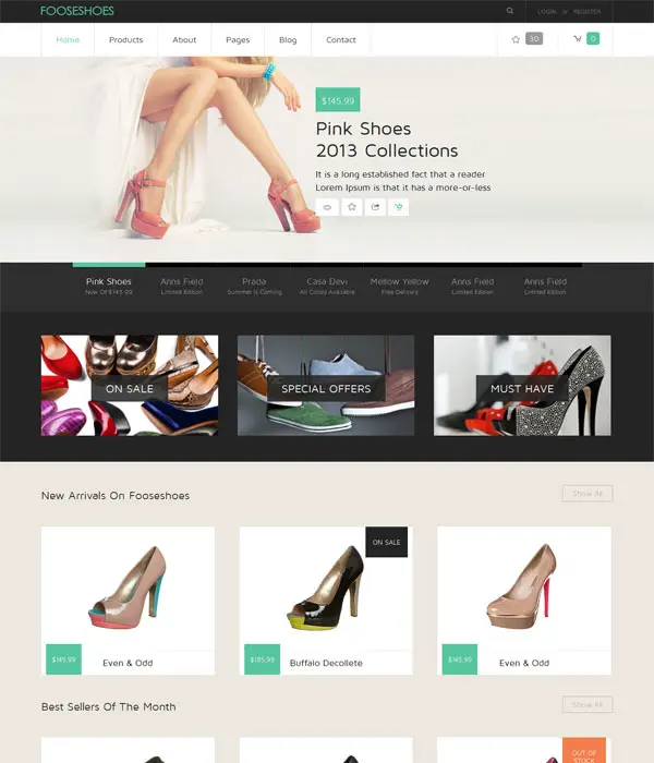 FooseShoes- E-commerce bootstrap template and responsive