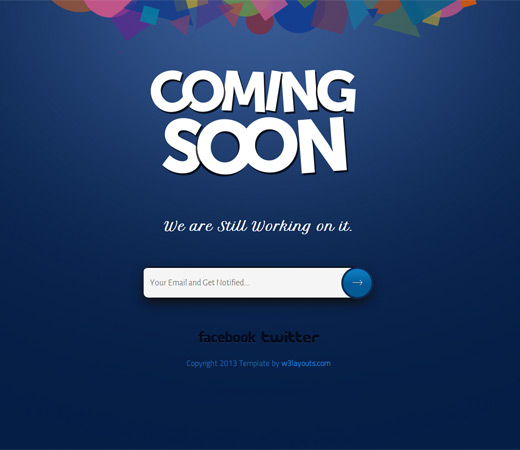 Free Coming soon Under Construction Responsive Website Template