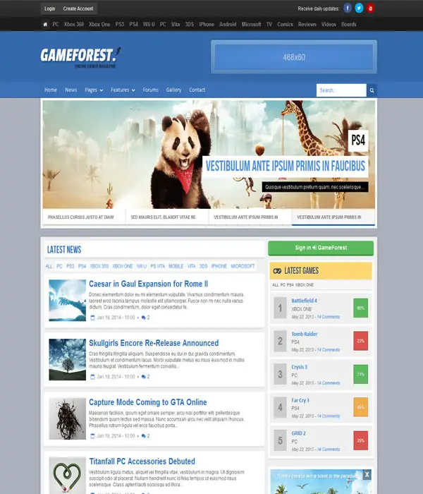GameForest - Bootstrap Online Magazine HTML Template