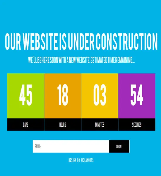 Grand-Free Under Construction Mobile Website Template