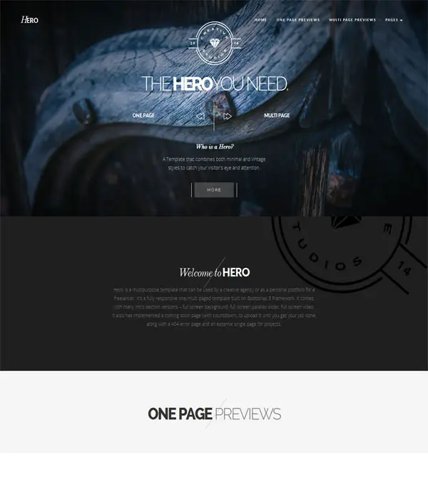 Hero - Bootstrap3 Multipurpose Portfolio web template