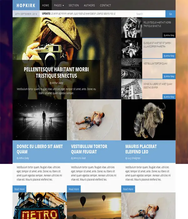 Hopkirk-Bootstrap Magazine Theme
